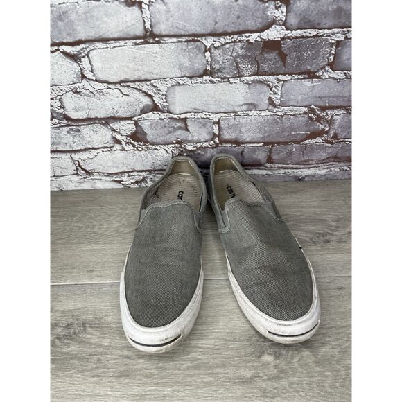 Converse Jack Purcell Gray Canvas Casual Slip On Shoes Men’s Sz 10.5M US/44.5EU - Picture 11 of 16